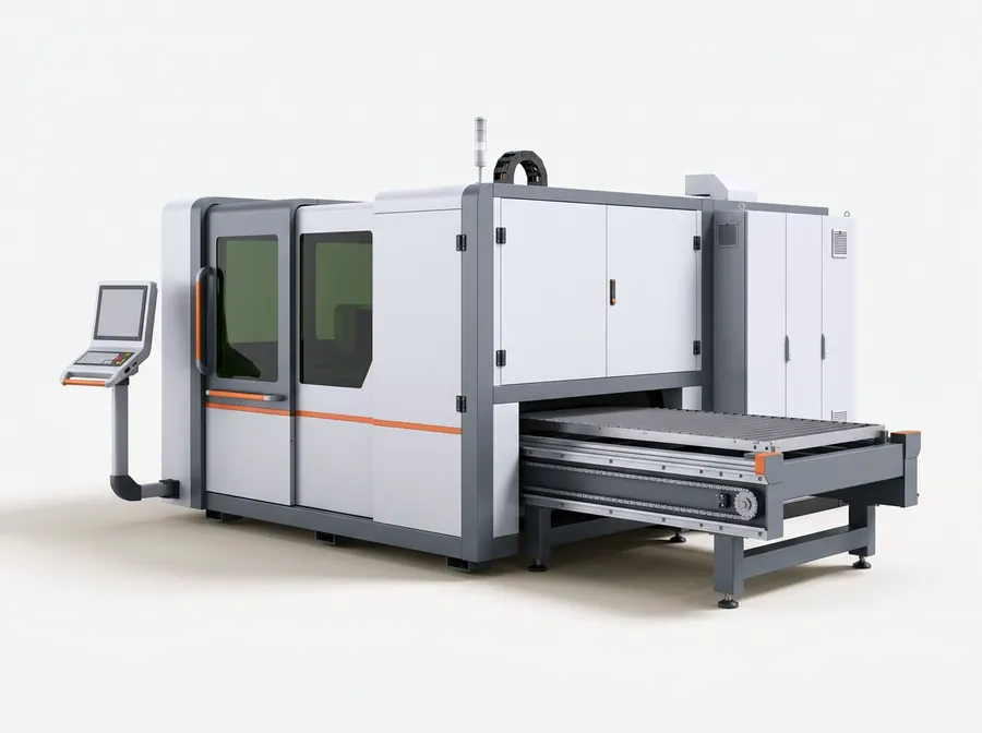 Enclosed CNC fiber laser cutting machine with pallet table